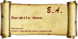 Barabits Anna névjegykártya
